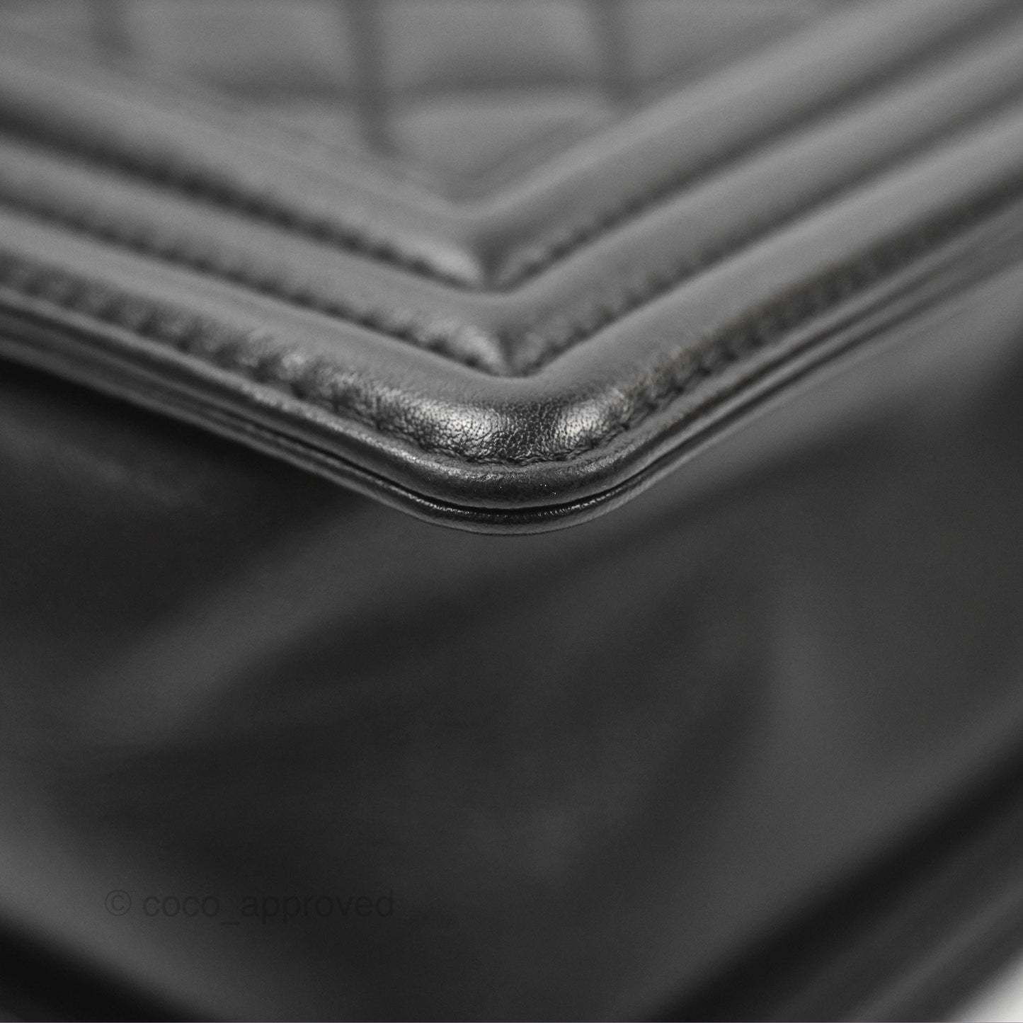 Chanel Quilted New Medium Boy Black Lambskin Ruthenium Hardware