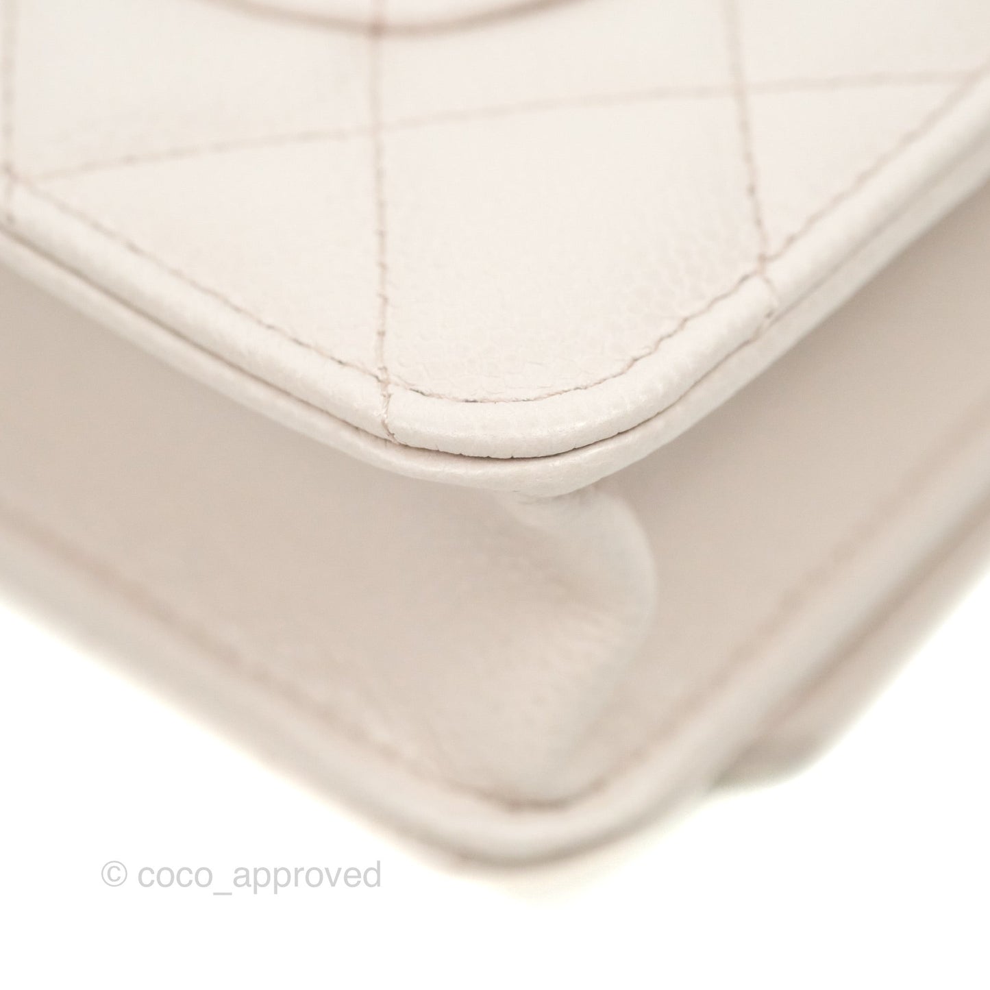 Chanel Quilted WOC Lilac Caviar CC Coco Chain Gold Hardware