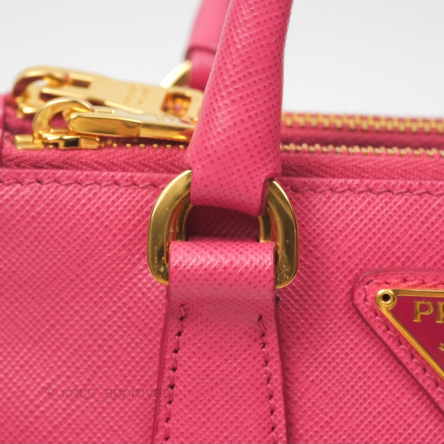 Prada Mini Galleria Bag Saffiano Lux Peonia