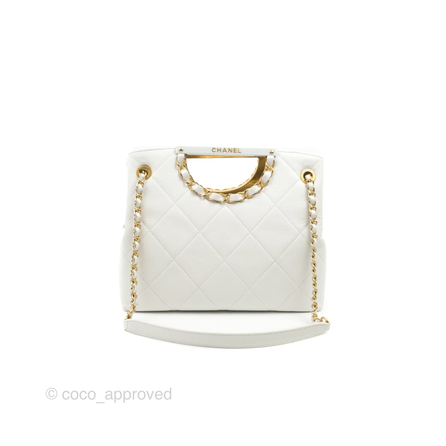 Chanel A Real Catch Shopping Bag White Caviar