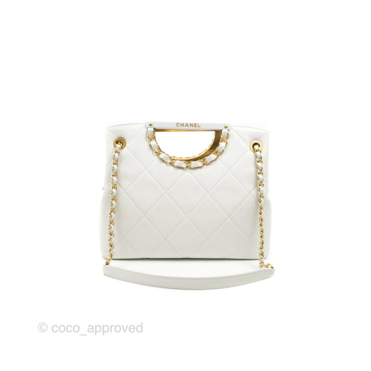 Chanel A Real Catch Shopping Bag White Caviar