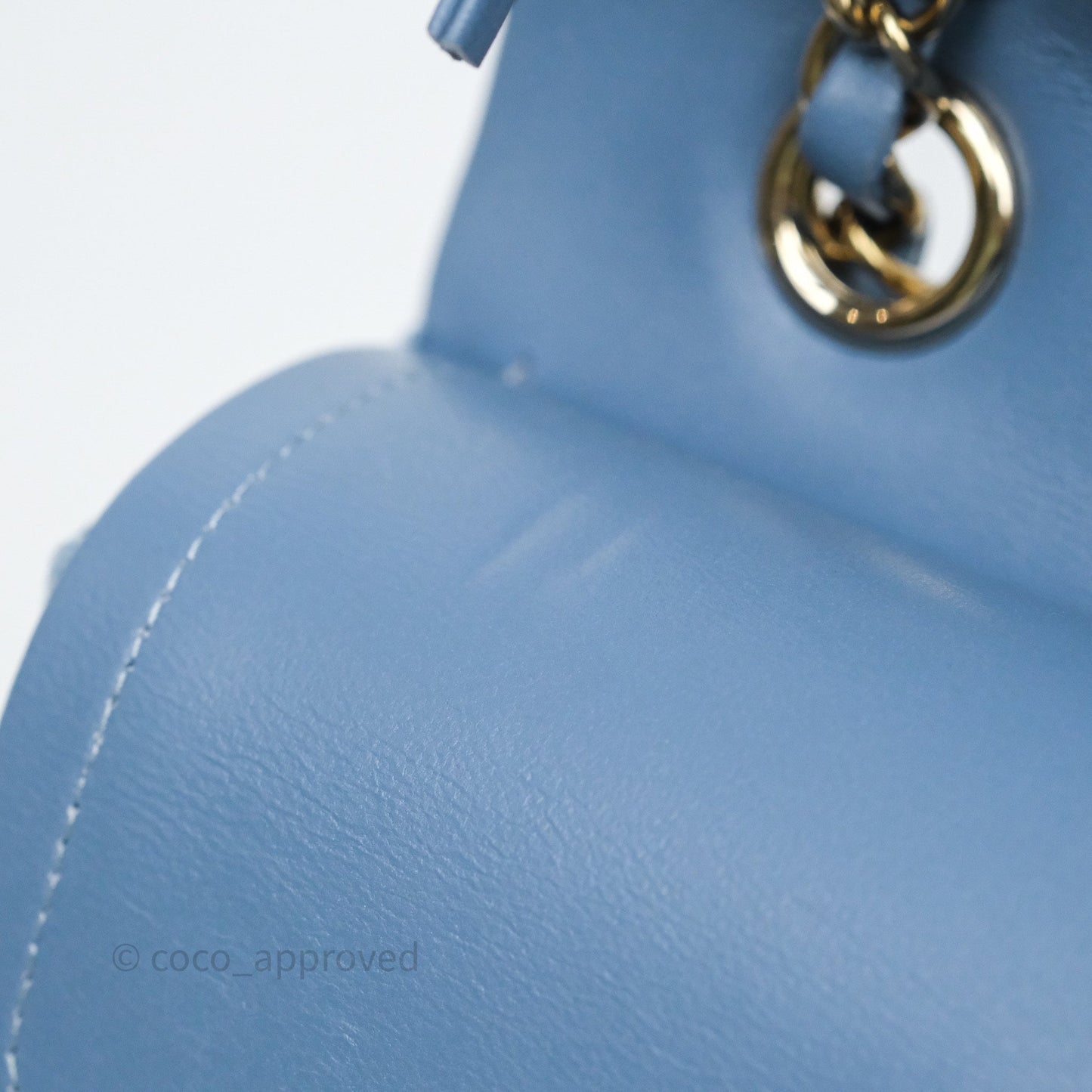 Chanel Small Double Flap Blue Printed Quilted Denim Gold Hardware