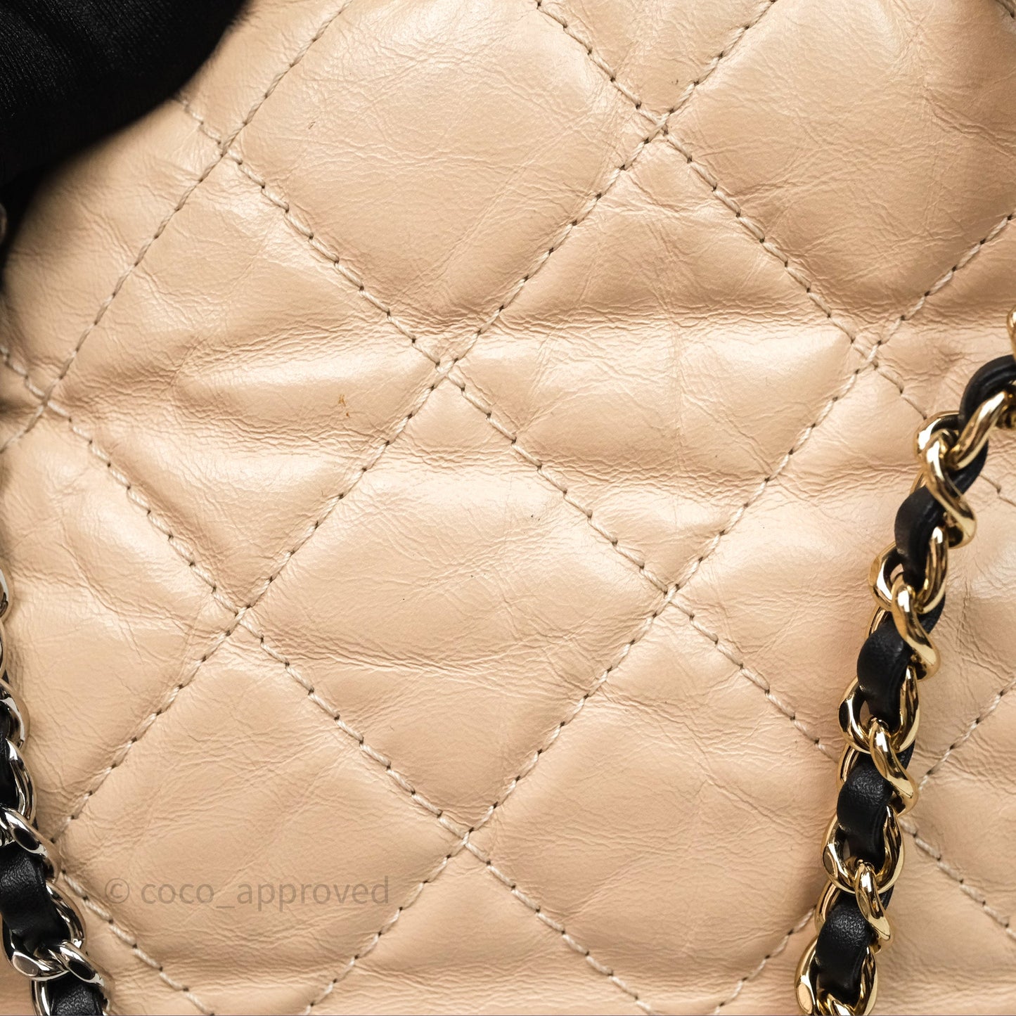 Chanel Quilted Small Gabrielle Backpack Black/Beige Aged Calfskin