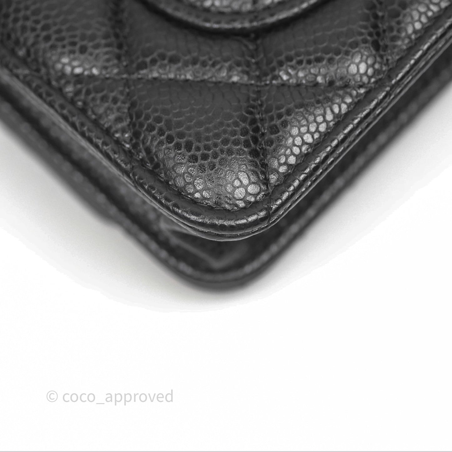 Chanel Classic Wallet On Chain WOC Quilted Black Caviar Gold Hardware