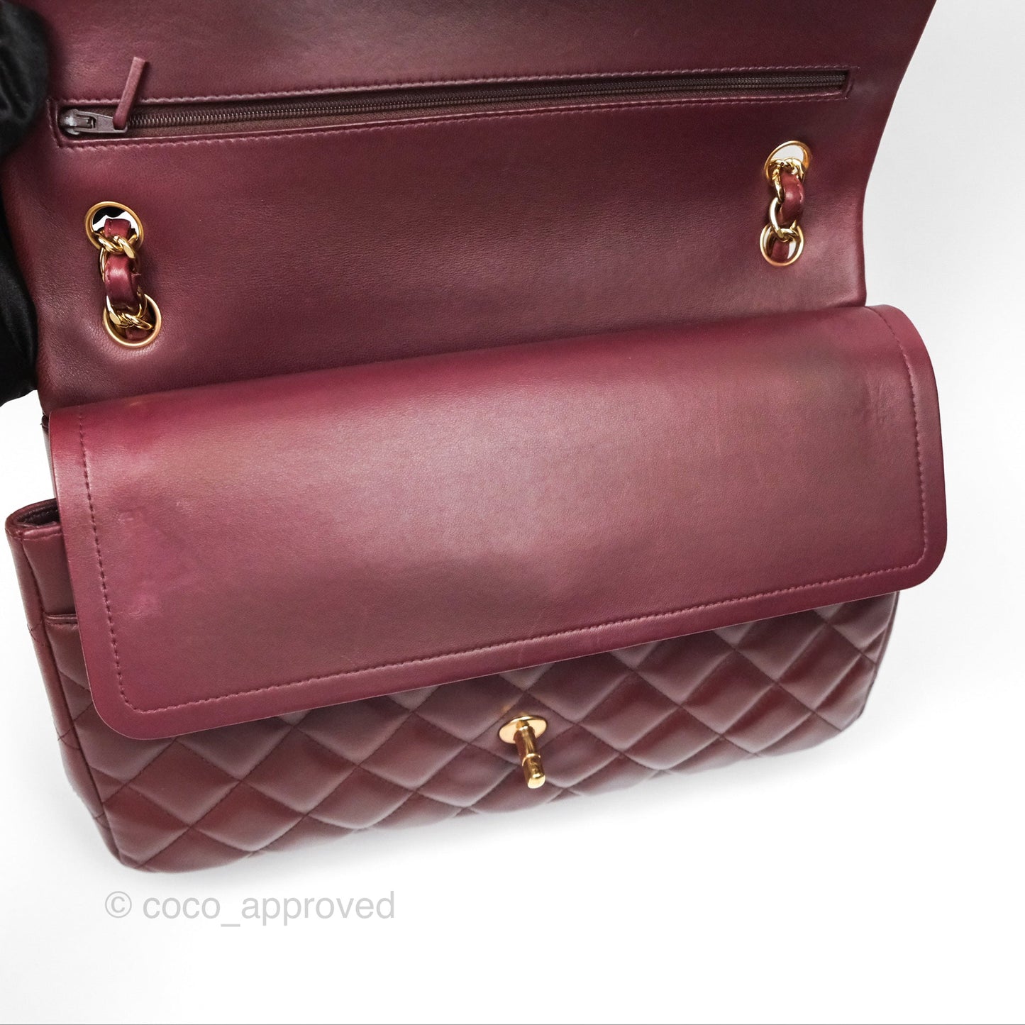 Chanel Jumbo Double Flap Burgundy Lambskin Gold Hardware