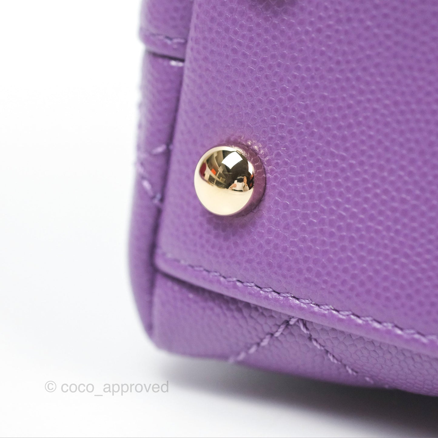 Chanel Mini Coco Handle Purple Caviar Gold Hardware
