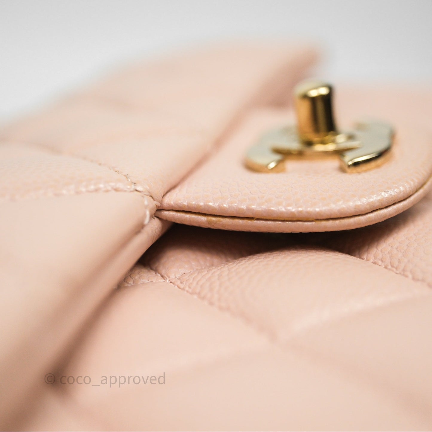Chanel Small Classic Flap Quilted Rose Clair Caviar Gold Hardware