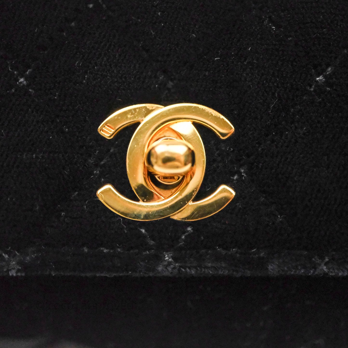 Chanel Vintage Mini Flap Bag Black Velvet Gold Hardware
