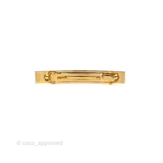 Fendi FF Hair Clip White Gold Tone