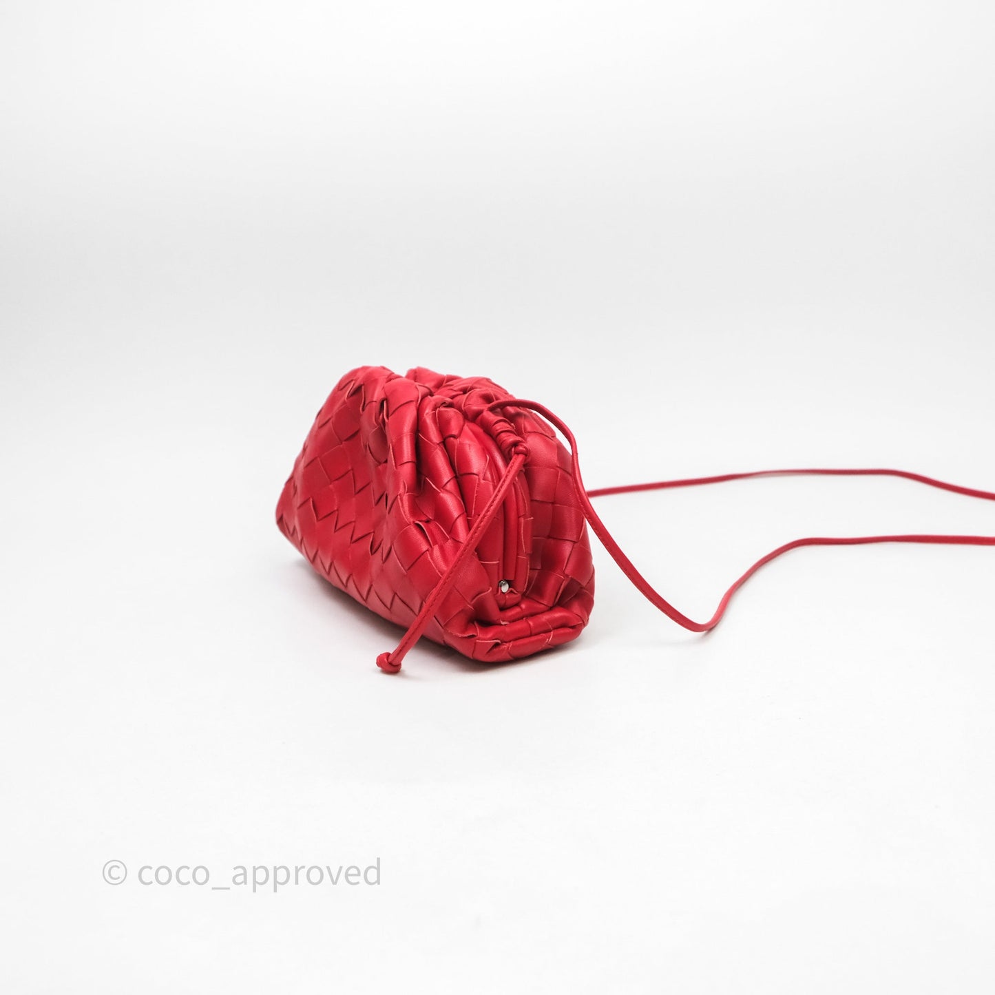 Bottega Veneta Mini Pouch Red Intrecciato Lambskin