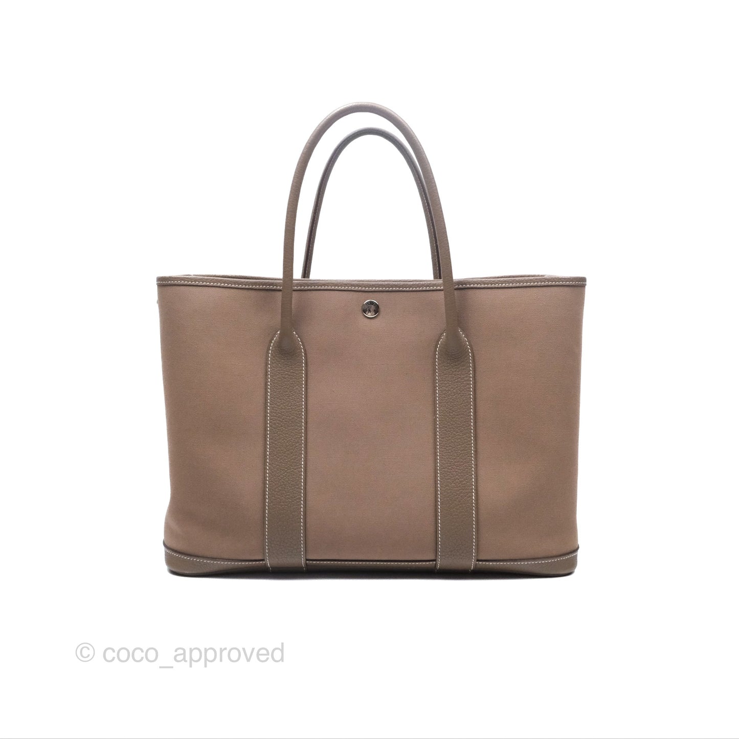 Hermès Garden Party 36 Etoupe Canvas