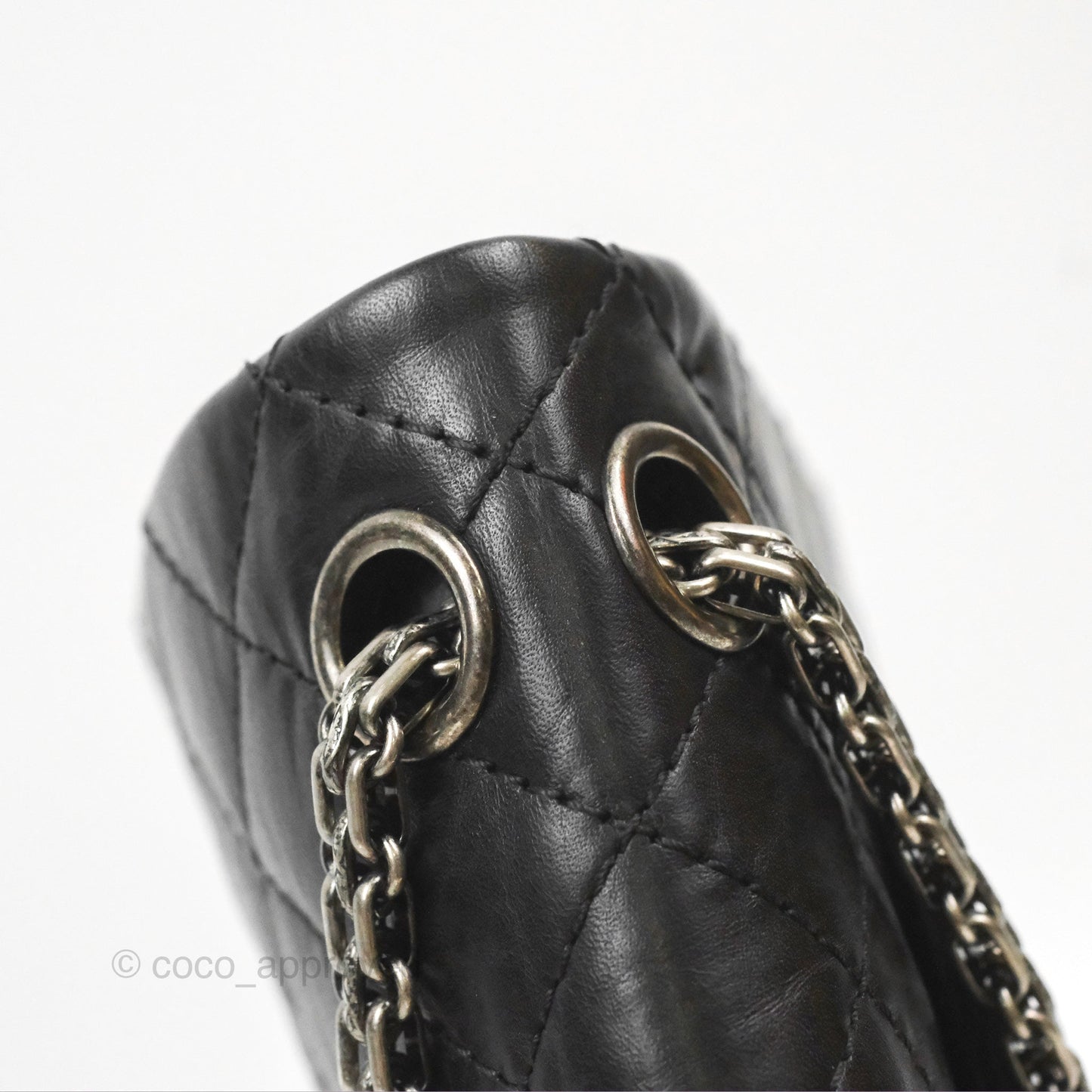 Chanel Mini Reissue 224 Black Aged Calfskin Ruthenium Hardware