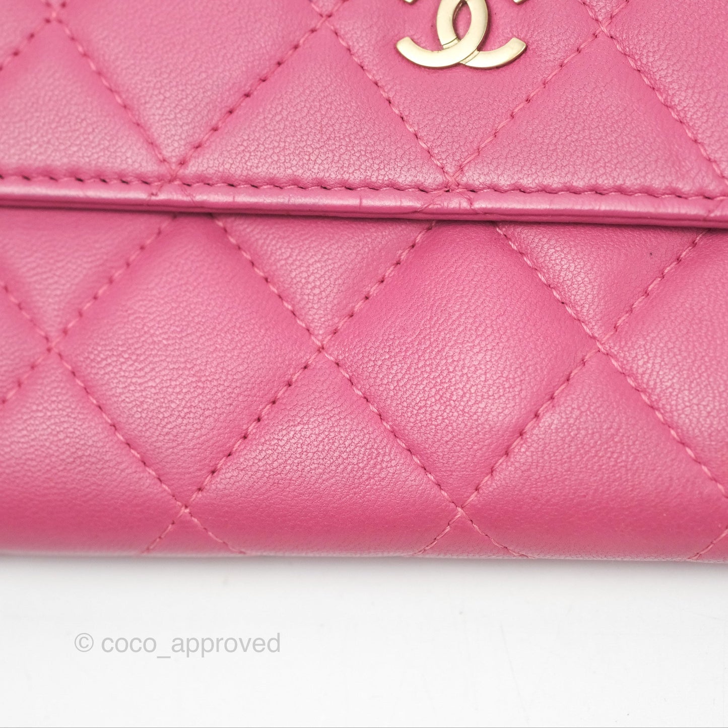 Chanel Classic Quilted Long Wallet Pink Lambskin Gold Hardware