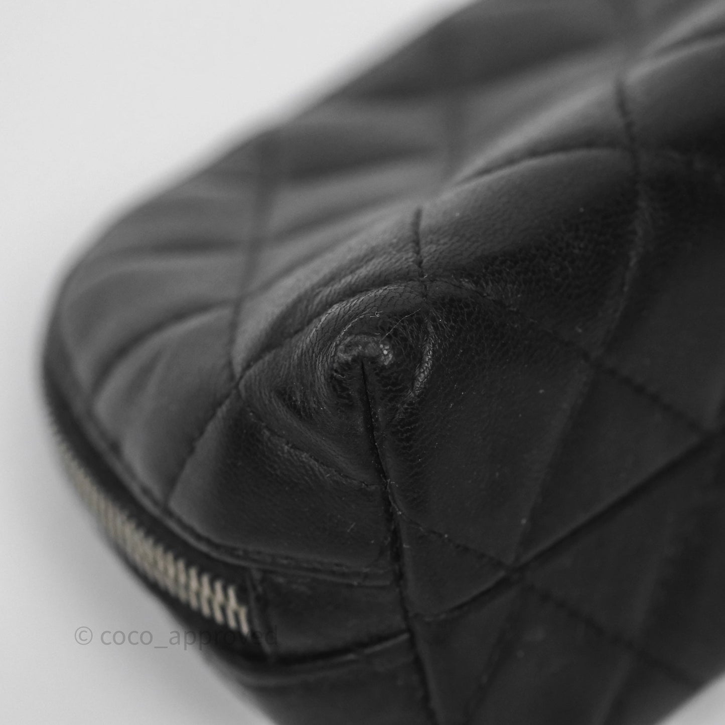 Chanel Cosmetic Case Black Calfskin Silver Hardware