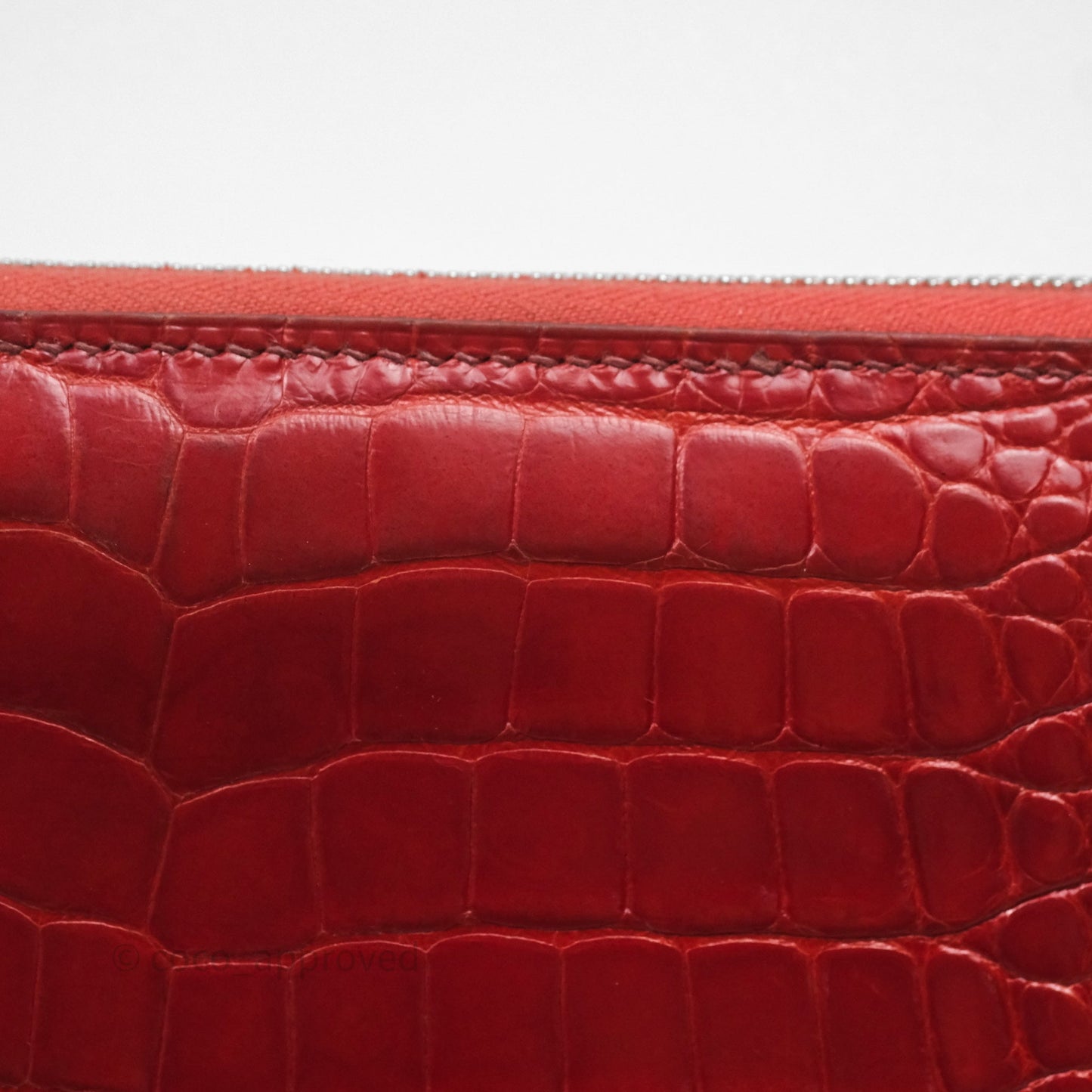 Hermès Azap Wallet Red Alligator Palladium Hardware