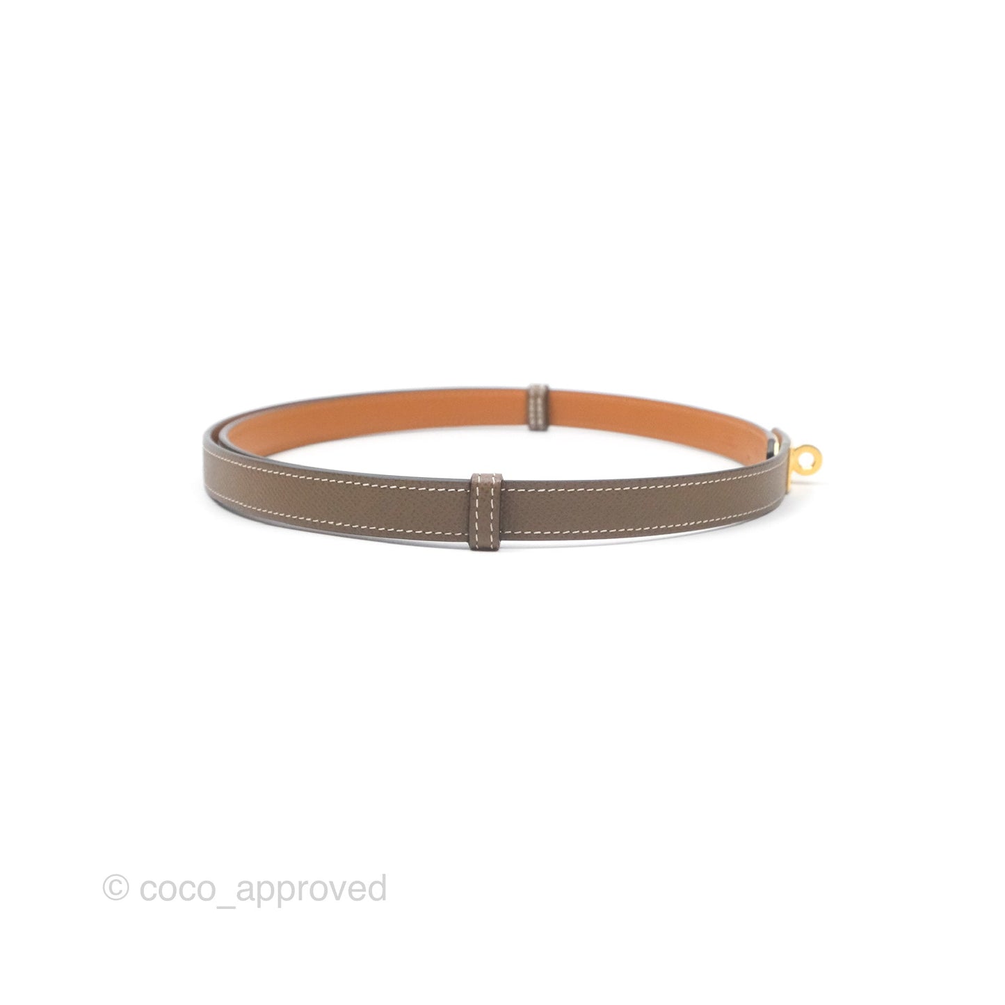 Hermès Epsom Kelly Buckle Belt Etoupe 18 Rose Gold Hardware
