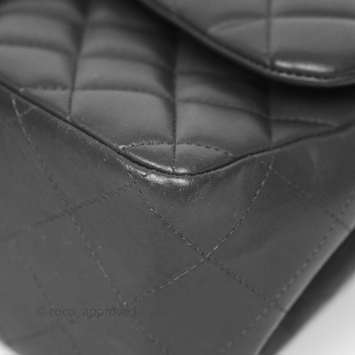 Chanel Jumbo Double Flap Dark Grey Lambskin Brushed Gold Hardware⁣⁣