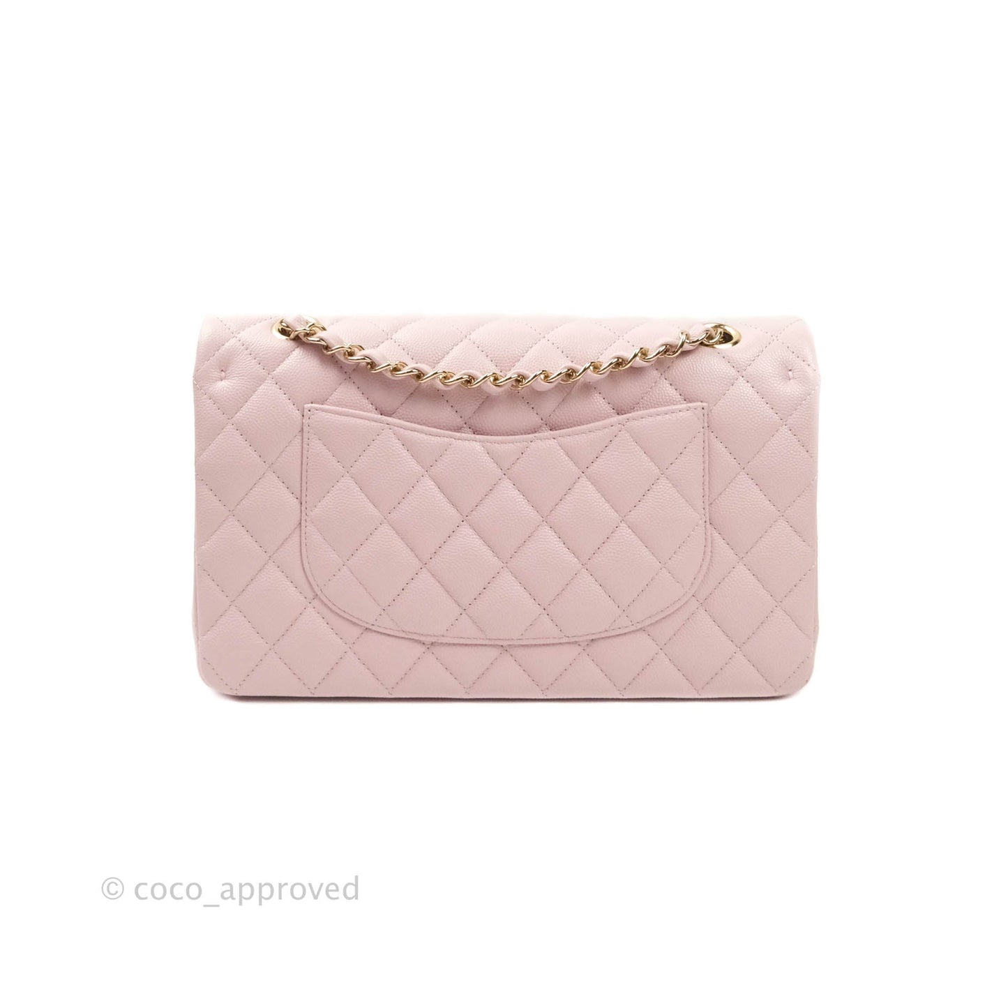 Chanel M/L Medium Double Flap Bag Lilac Rose Clair Caviar Gold Hardware 21S
