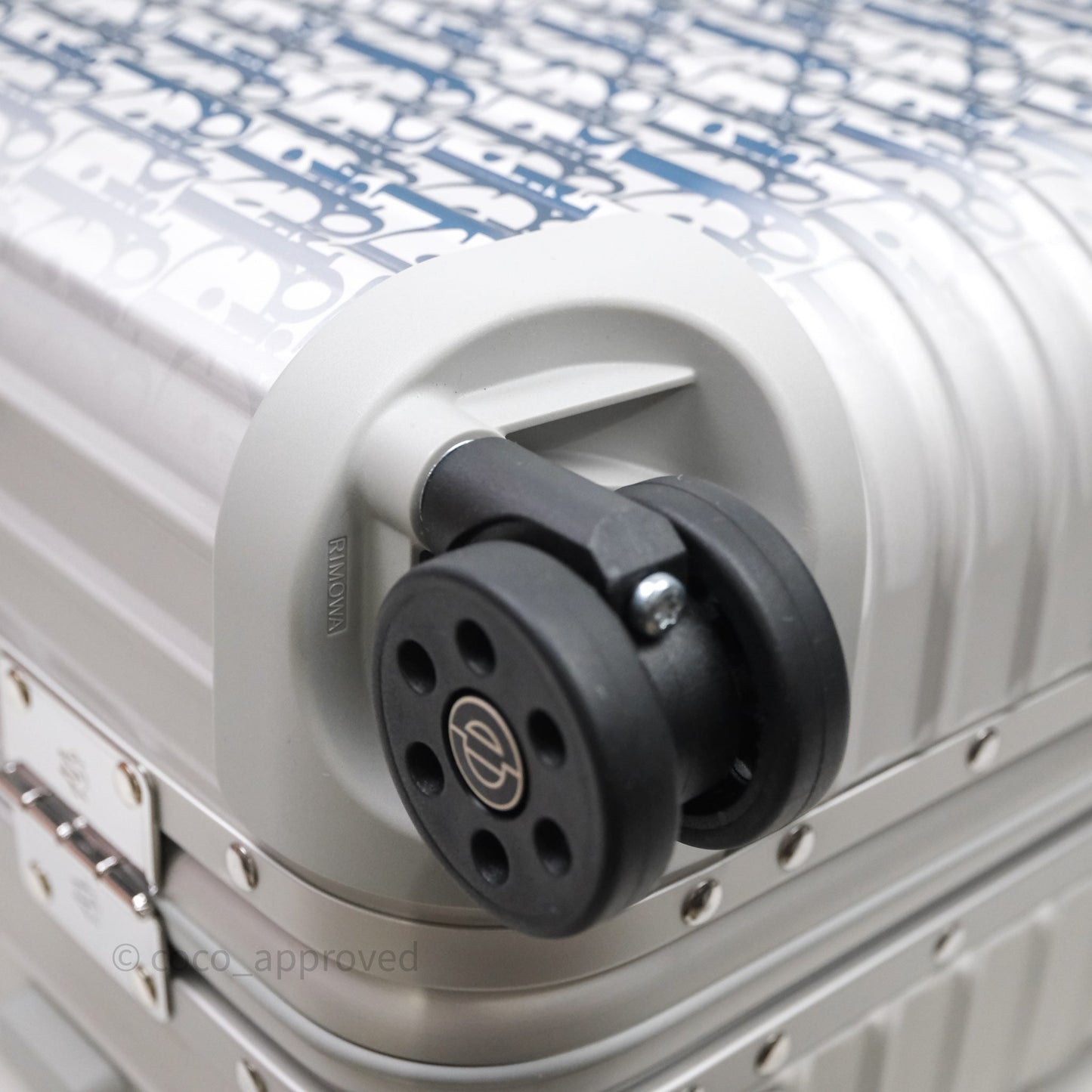 Dior x Rimowa Carry-On Suitcase Gradient Blue Dior Oblique Aluminum