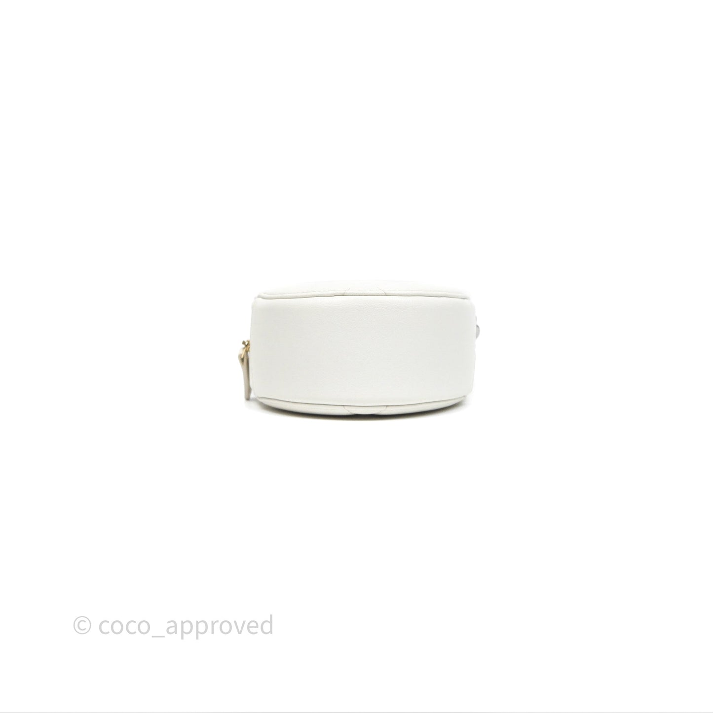Chanel 19 Round Clutch With Chain White Calfskin Mixed Hardware