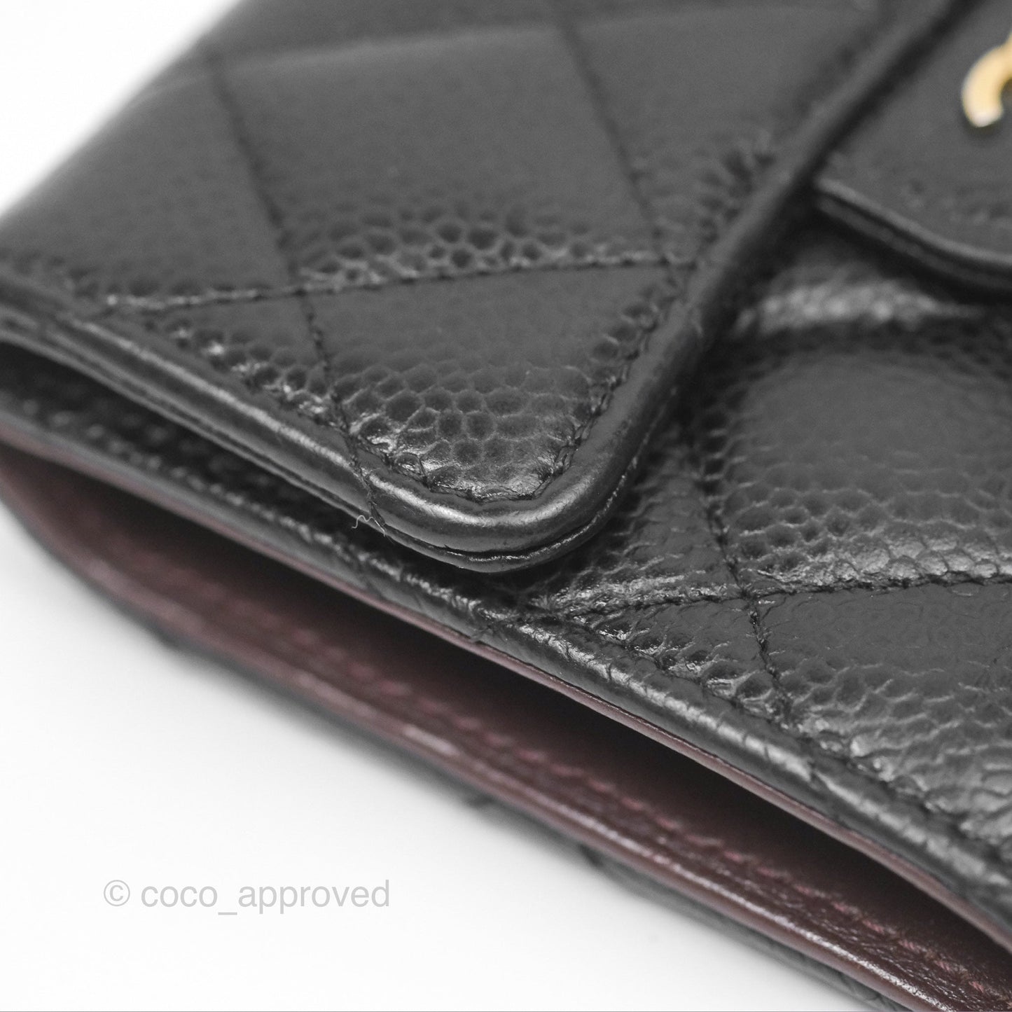 Chanel Classic Short Flap Wallet Black Caviar Gold Hardware