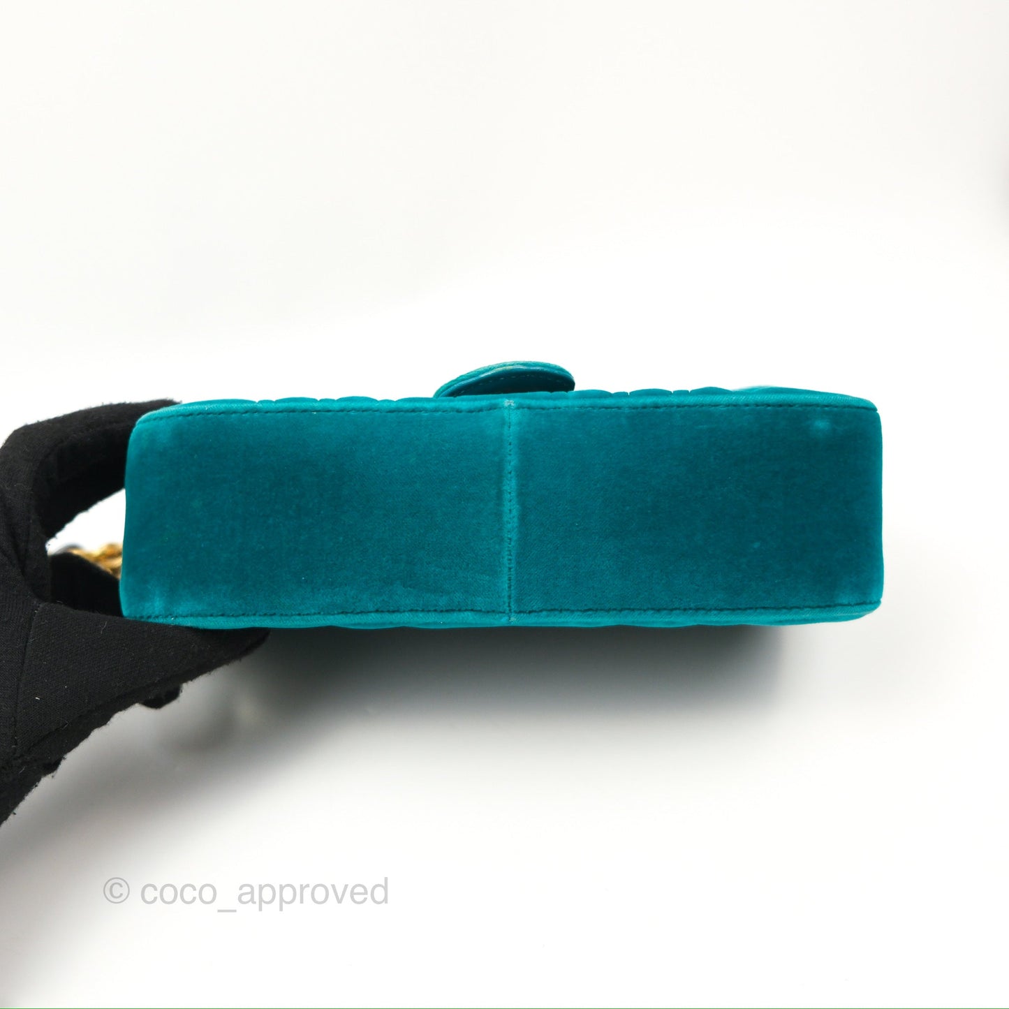 Gucci Mini Marmont Velvet Green Gold Hardware