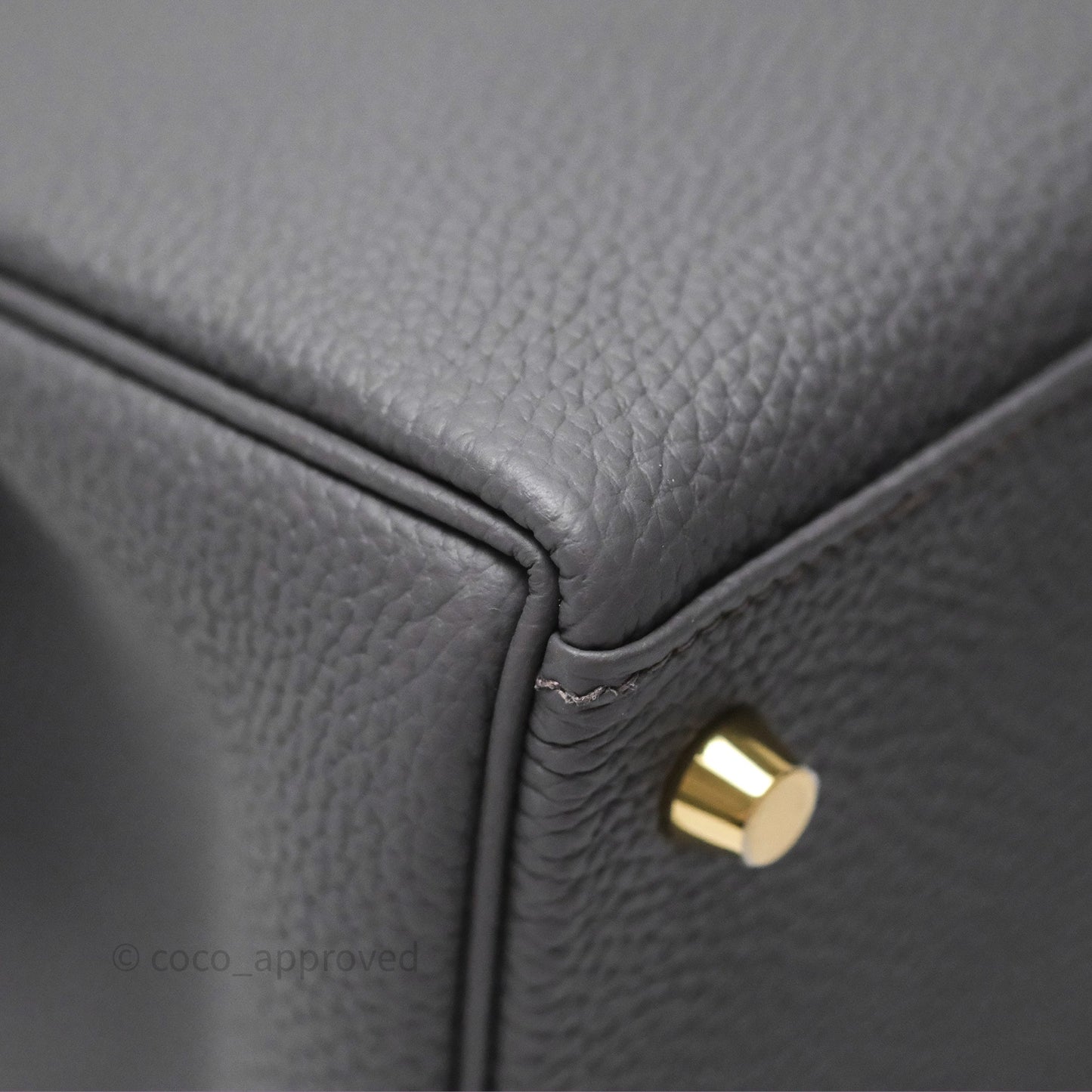 Hermès Kelly II 28 Retourne Etain 8F Togo Gold Hardware
