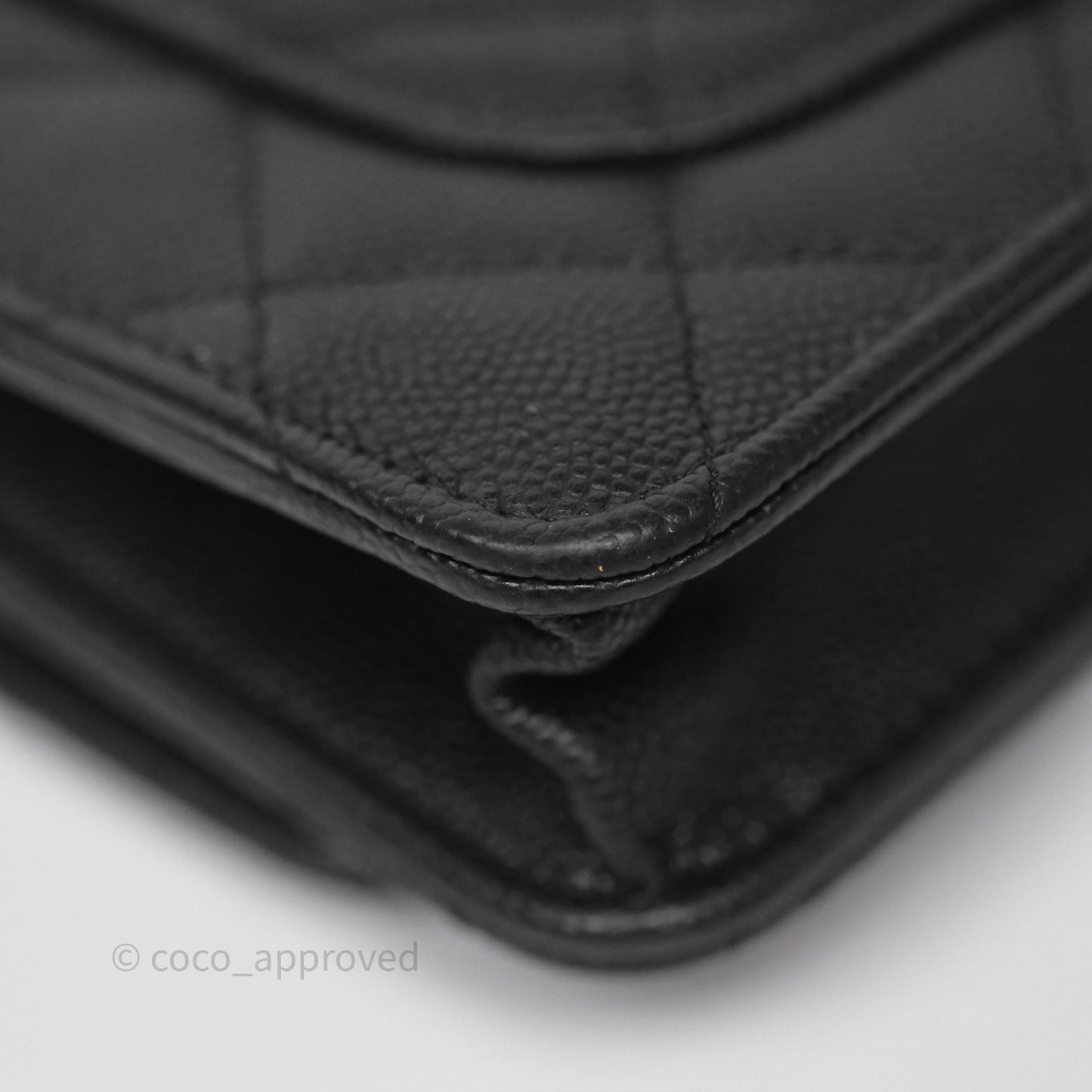 Chanel Wallet On Chain WOC Black Caviar Gold Hardware 23C