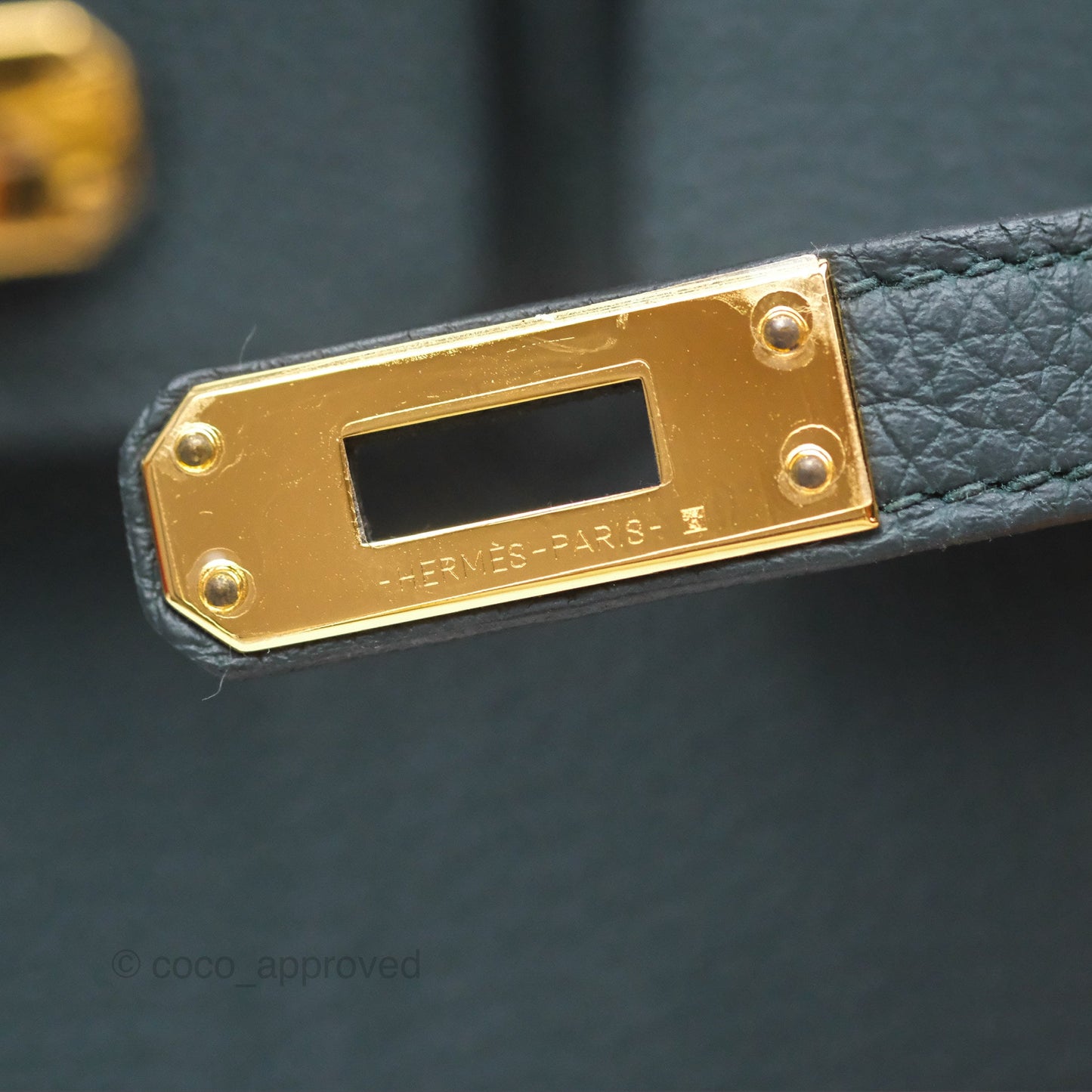 Hermès Birkin 25 Retourne Vert Cypres 6O Togo Gold Hardware