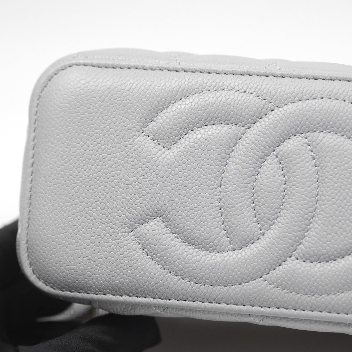 Chanel Vanity with Heart Adjustable Chain Grey Caviar Aged Gold Hardware