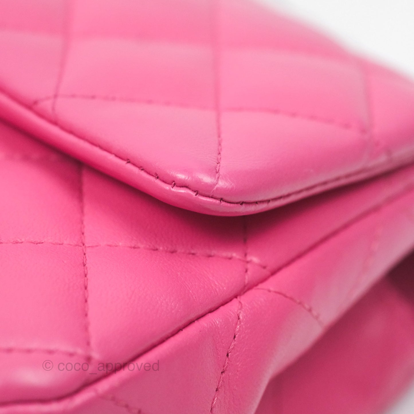 Chanel Quilted Mini Rectangular Flap Pink Lambskin Silver Hardware