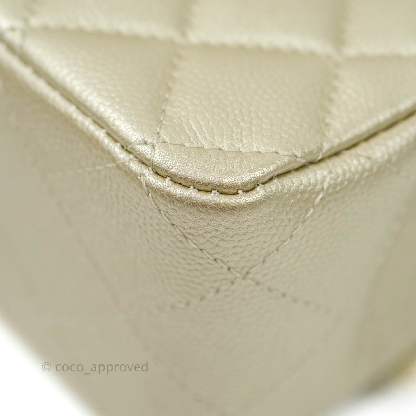 Chanel Classic M/L Medium Double Flap Bag Light Gold Caviar Gold Hardware