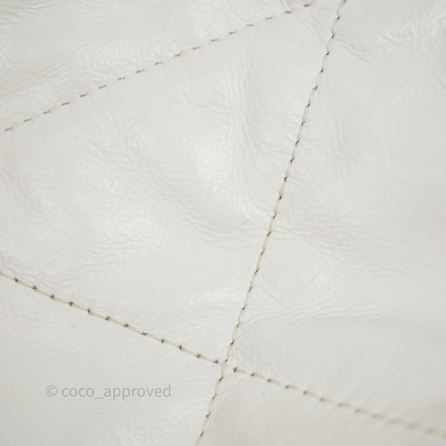 Chanel 22 Small White Aged Calfskin Black Logo Aged Gold Hardware