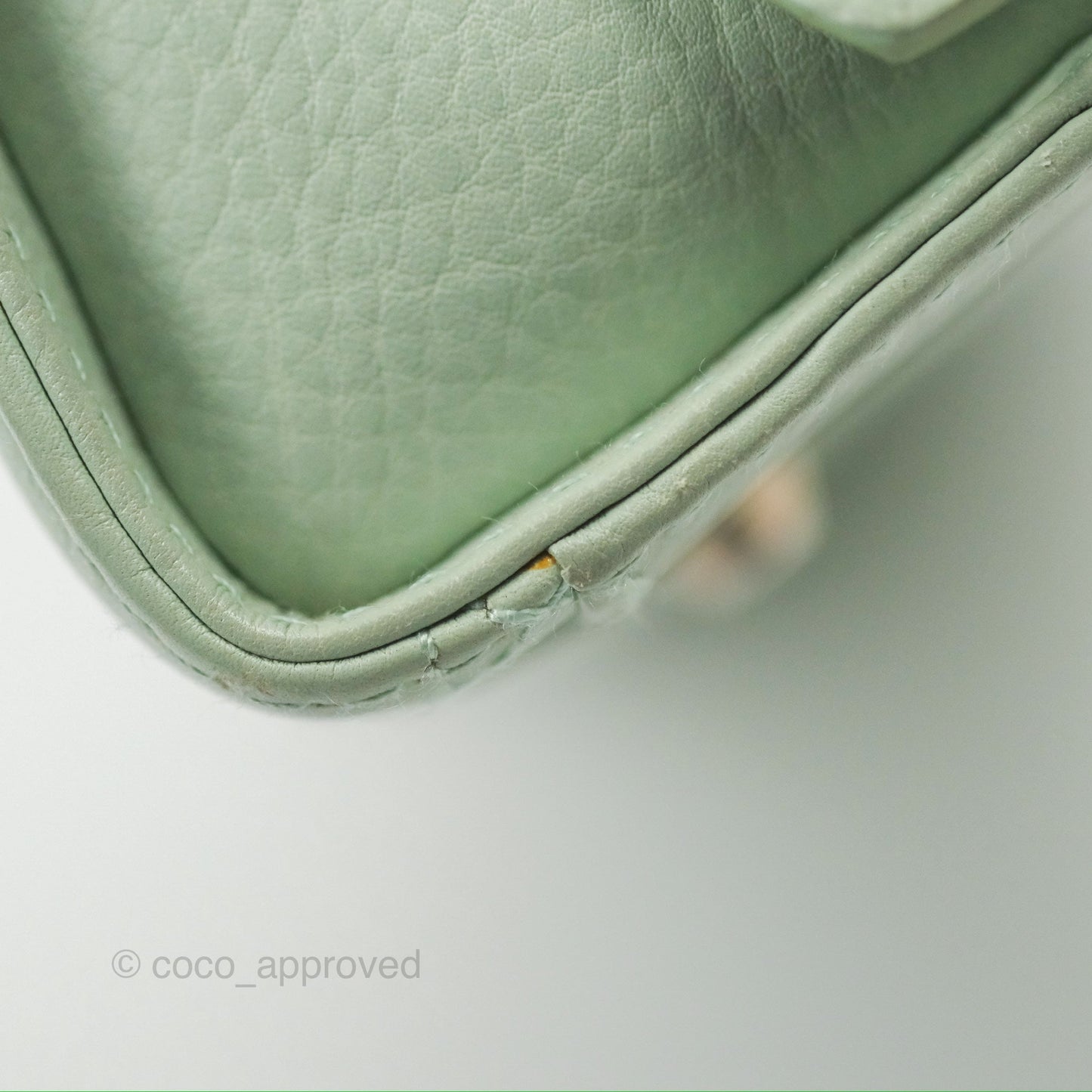 Dior East West Lady Dior Mint Green Calfskin Silver Hardware
