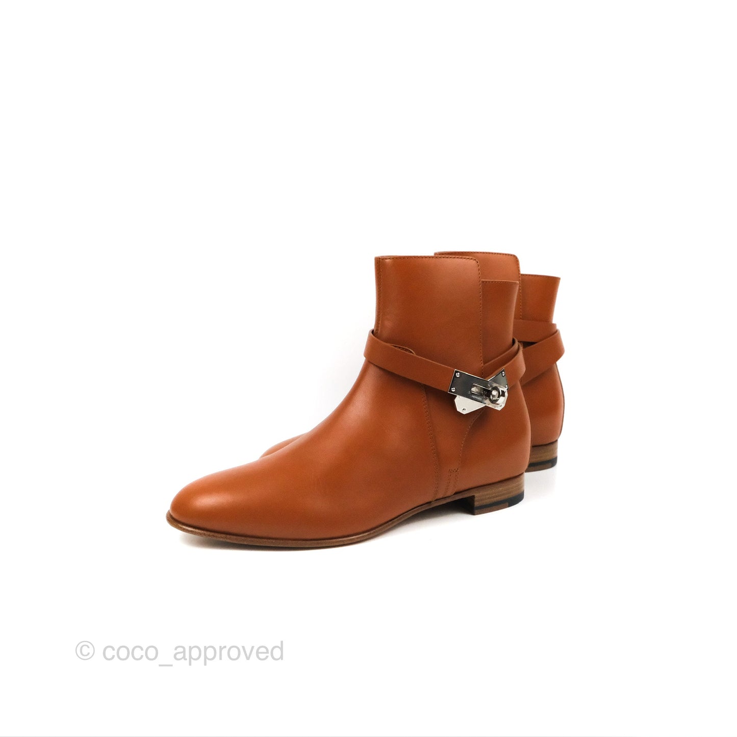 Hermès Neo Ankle Boots Naturel Calfskin Size 39