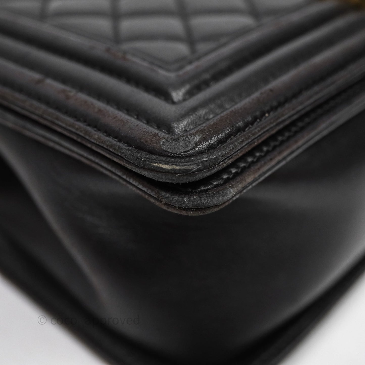 Chanel Medium Boy Quilted Black Lambskin Aged Gold Hardware