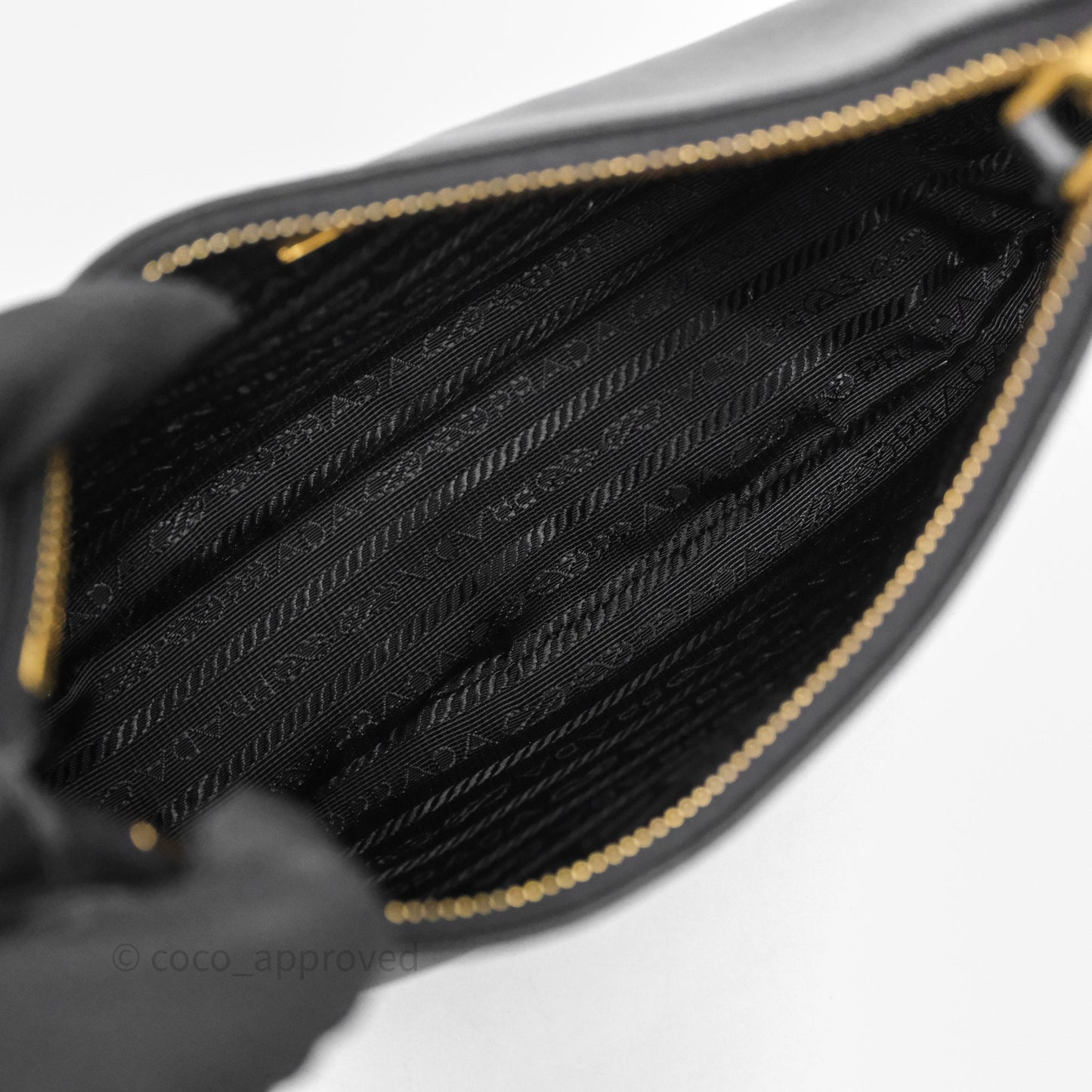 Prada Re-Edition 2005 Black Saffiano Leather Bag Gold Hardware
