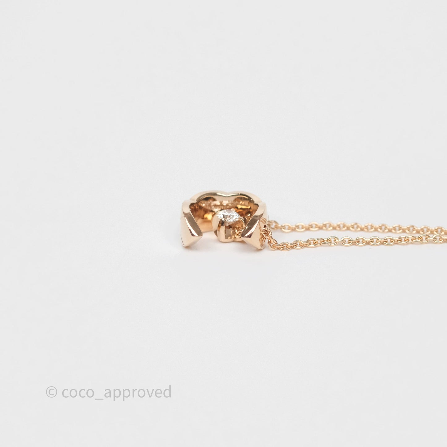 Chanel Coco Necklace Diamonds Beige Gold