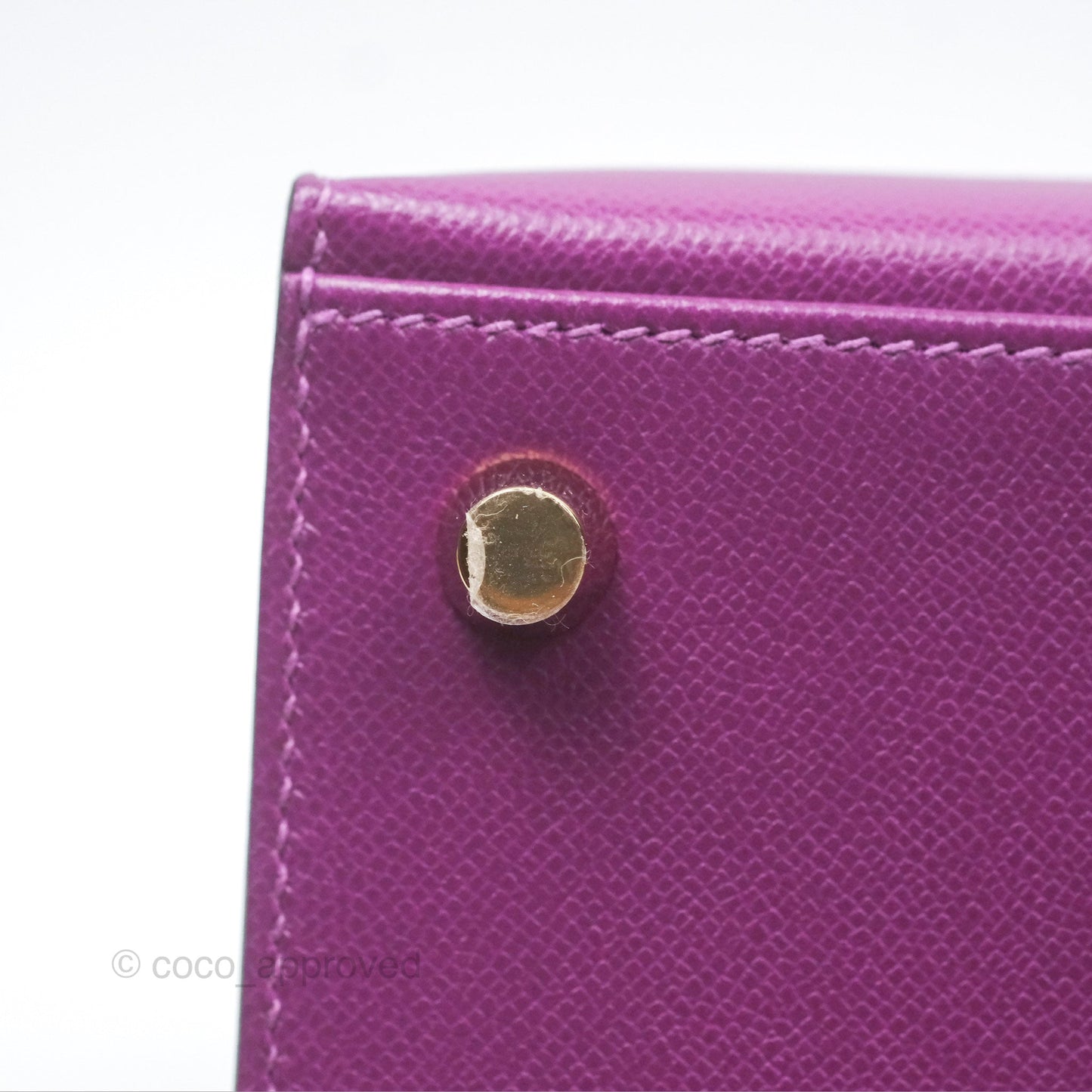 Hermès Kelly 25 Sellier Touch Anemone/ Amethyste Madame/ Croc Gold Hardware