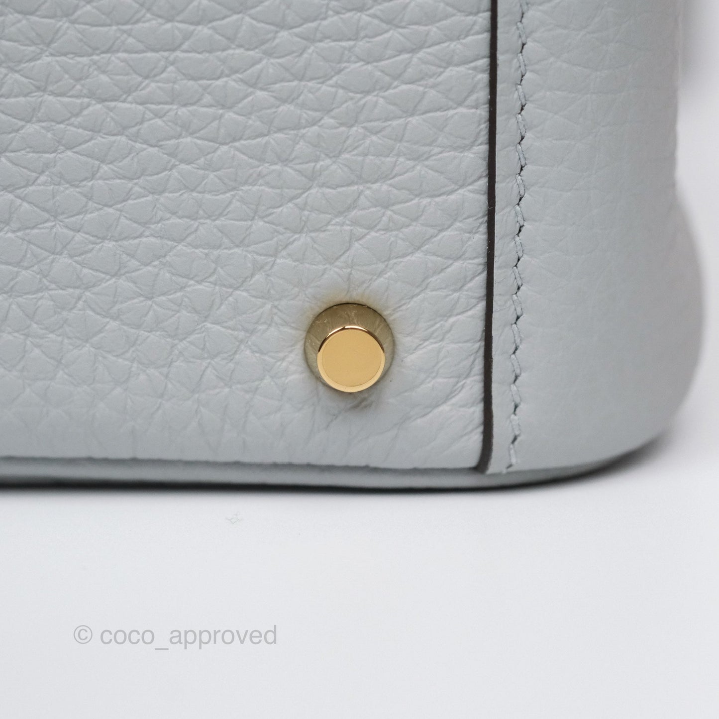 Hermès Mini Lindy 20 Blue Glacier 8U Clemence Gold Hardware