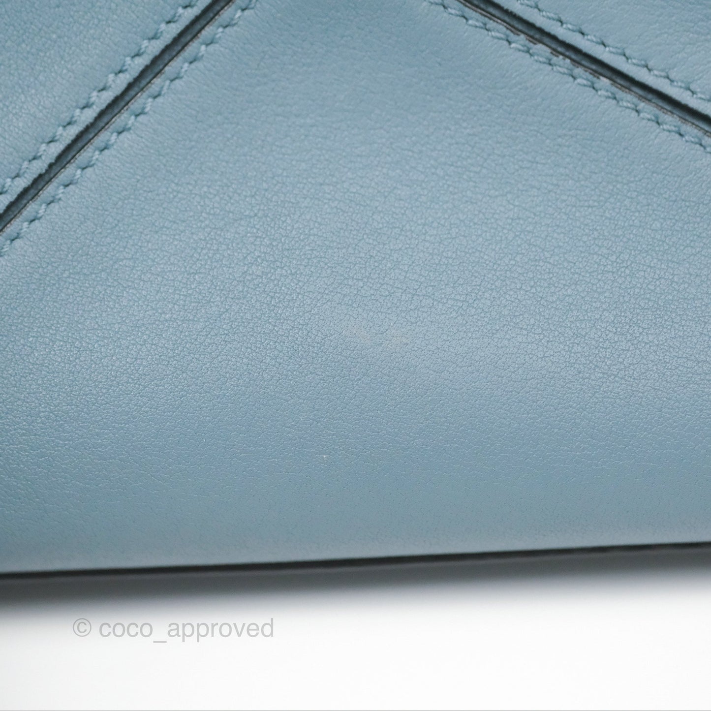 Loewe Small Puzzle Bag Stone Blue Calfskin Gold Hardware