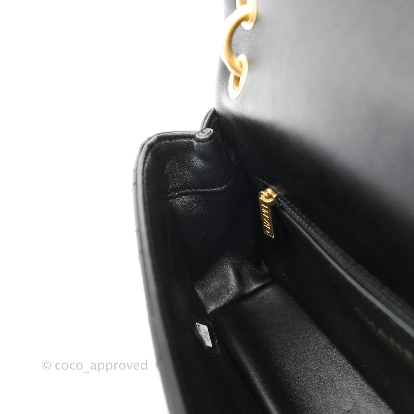 Chanel Leather Entwined Chain Bag Black Shiny Lambskin Aged Gold Hardware