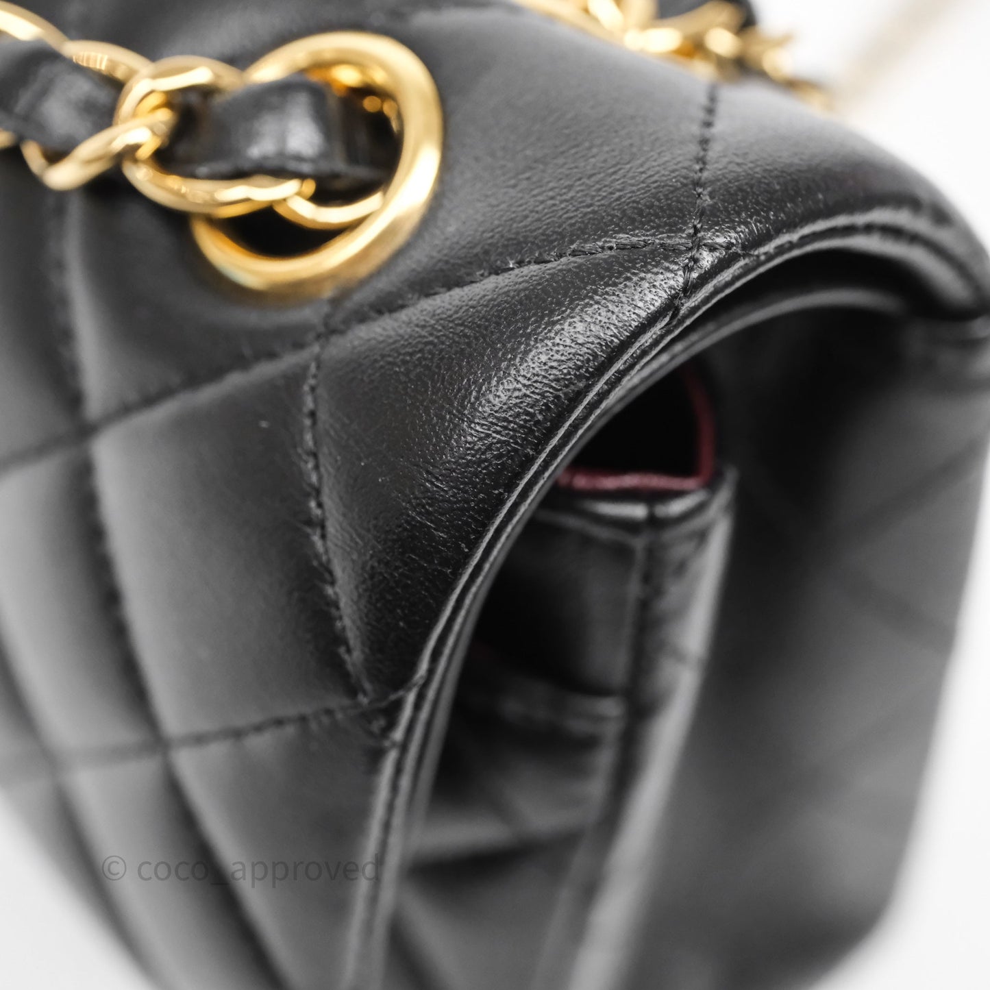 Chanel Small Classic Flap Quilted Black Lambskin Gold Hardware