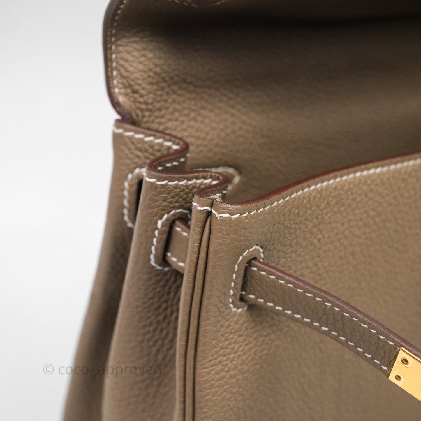 Hermes Kelly 25 Etoupe 18 Togo Gold Hardware