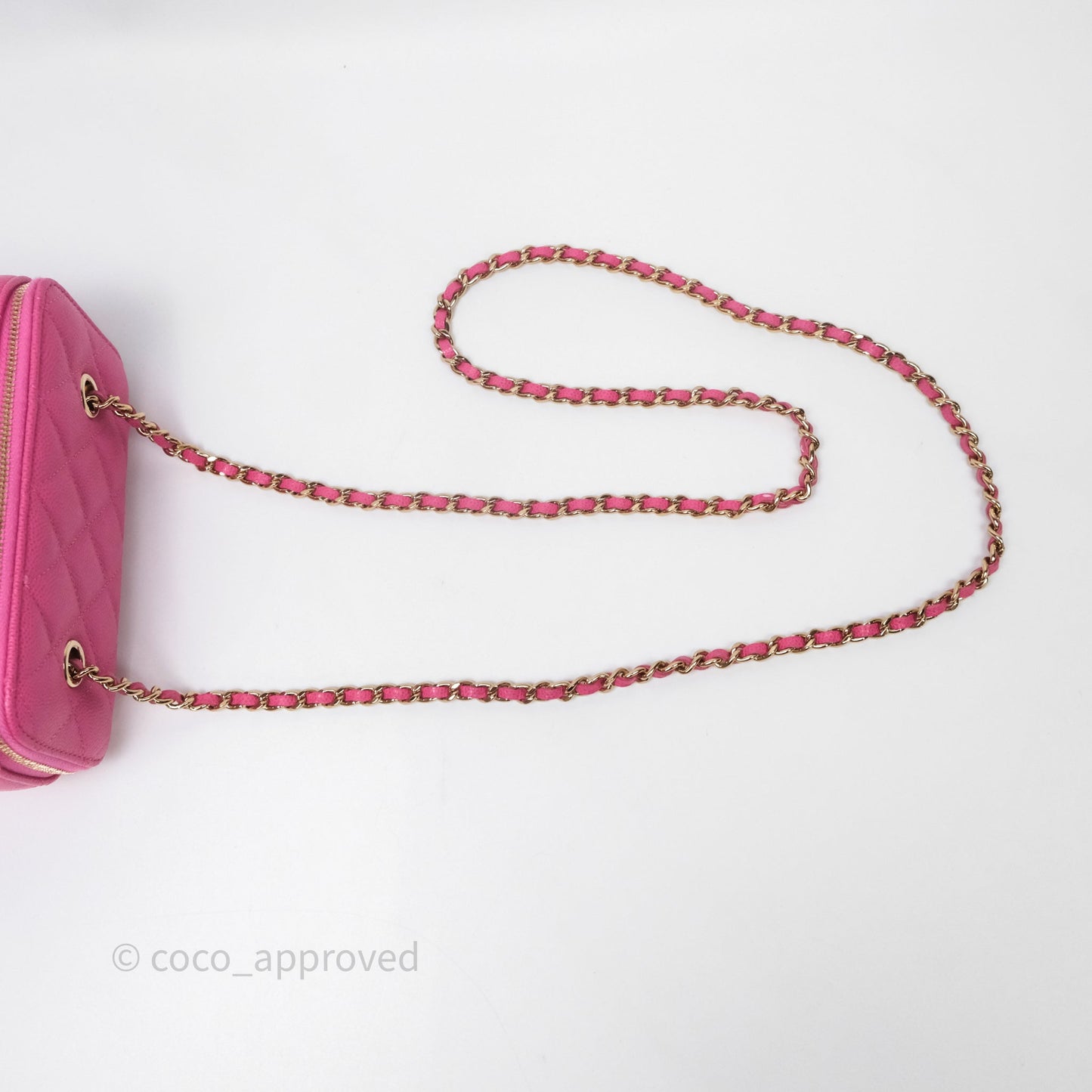 Chanel Classic Vanity With Chain Pink Caviar Gold Hardware