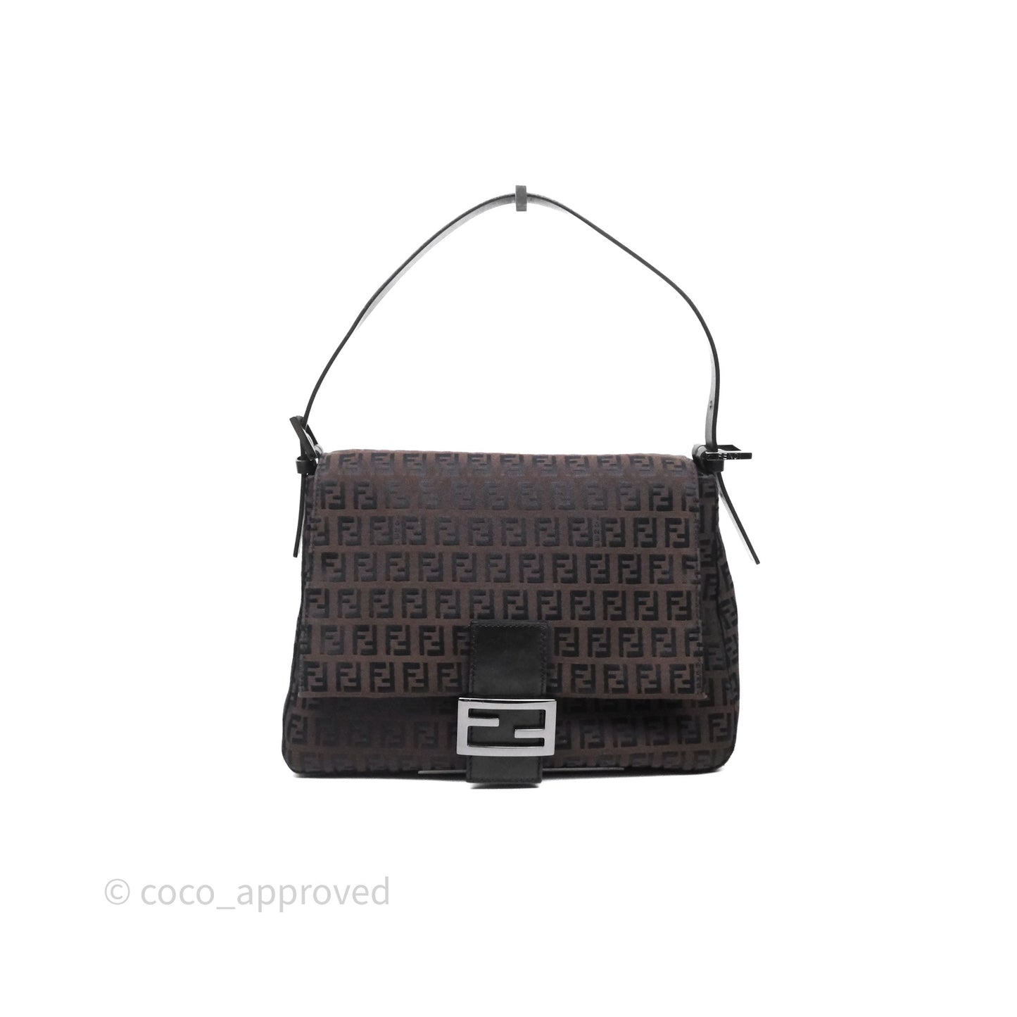 Fendi Vintage Mamma Baguette Bag Zucchino Dark Brown/ Black