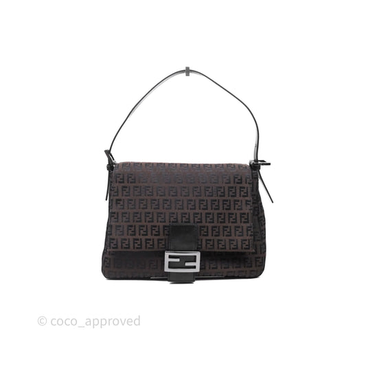 Fendi Vintage Mamma Baguette Bag Zucchino Dark Brown/ Black