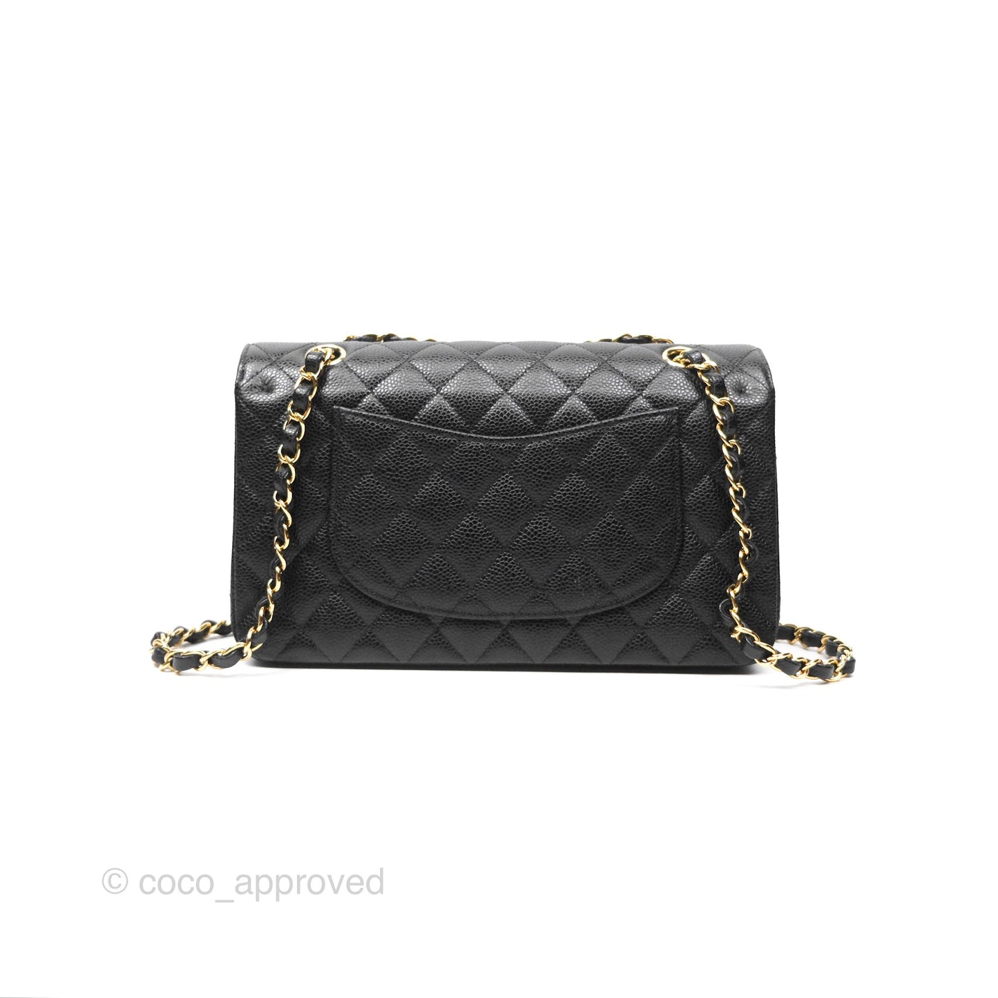 Chanel Classic M/L Medium Flap Quilted Black Caviar Gold Hardware