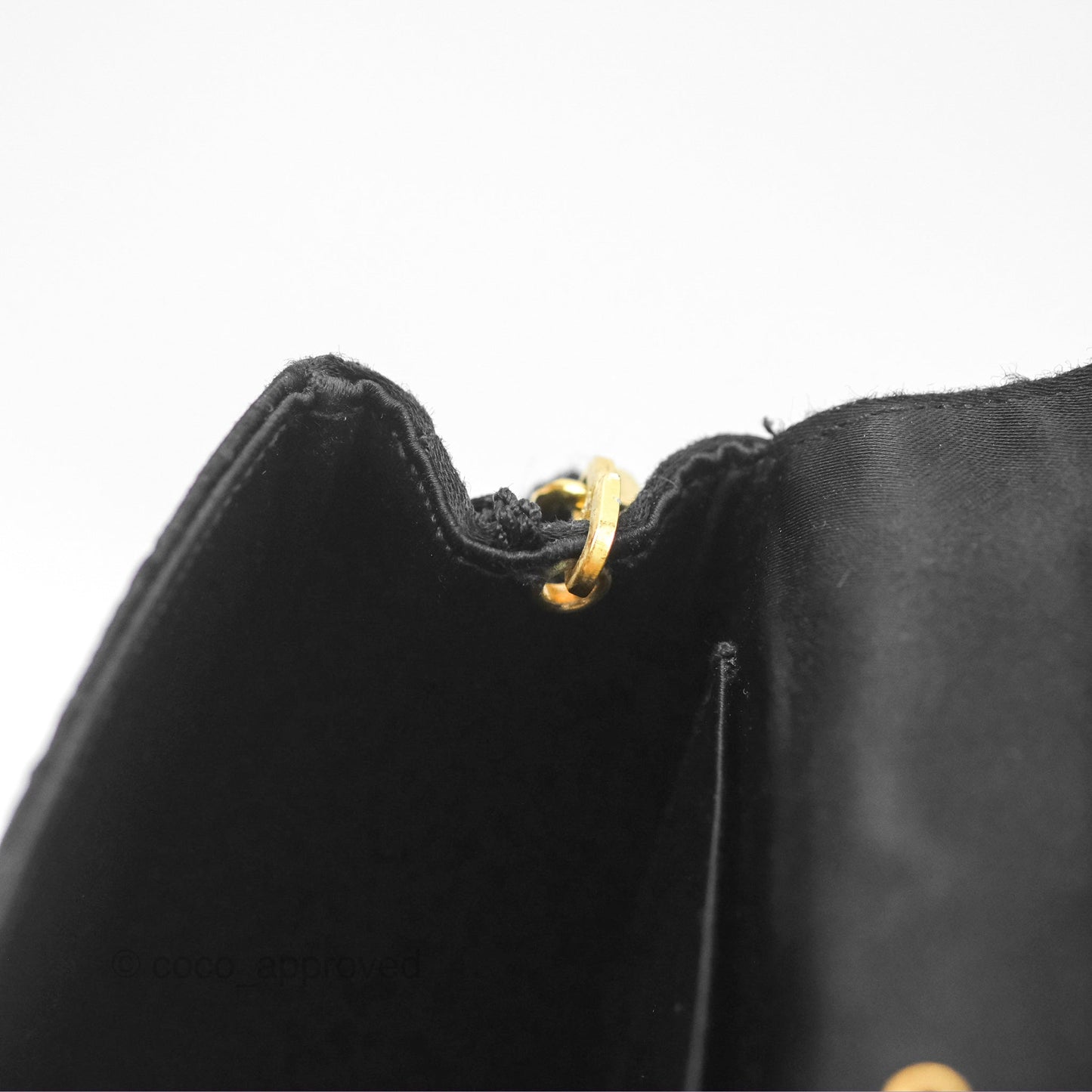 Chanel Vintage Half Moon Tassel Flap Black Satin 24K Gold Hardware