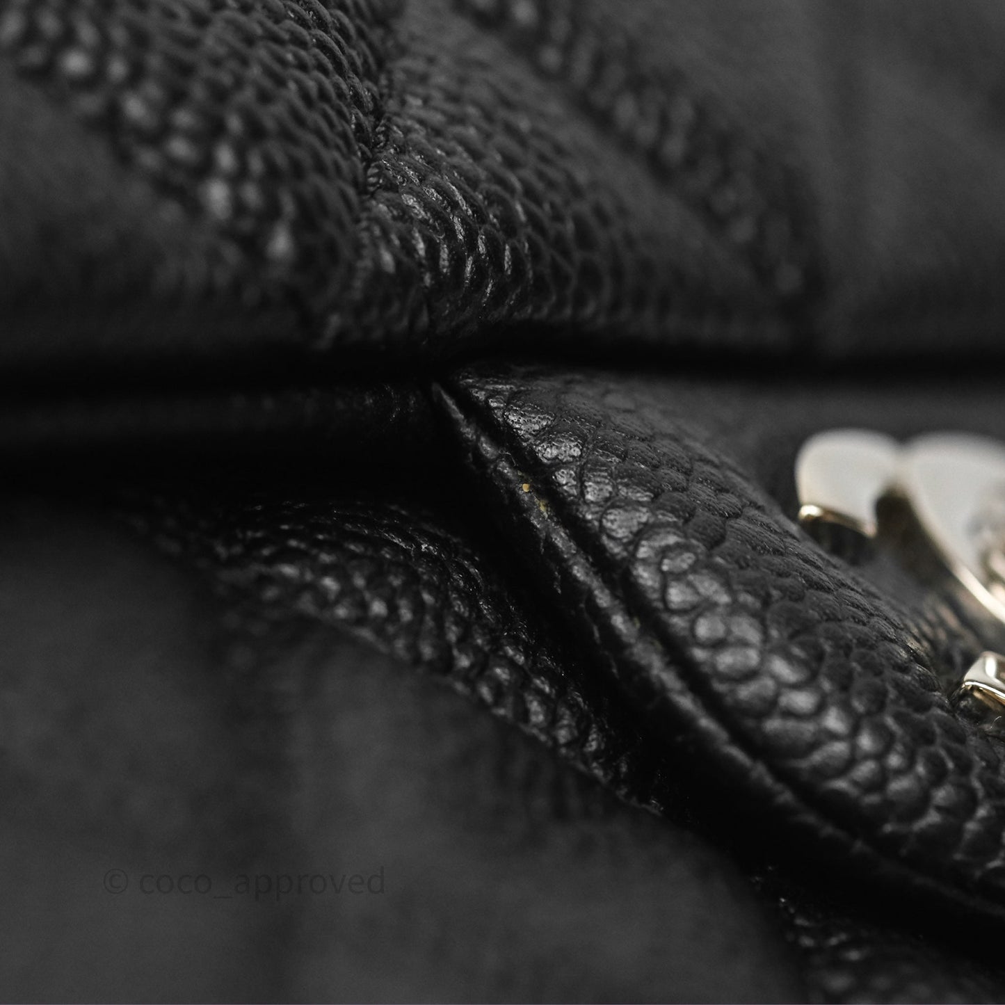 Chanel Quilted Easy Flap Bag Black Caviar Silver Hardware